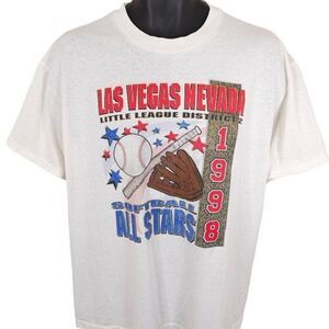 Vintage Softball All Stars T Shirt Mens Size Large White 90s 1998 Las Vegas